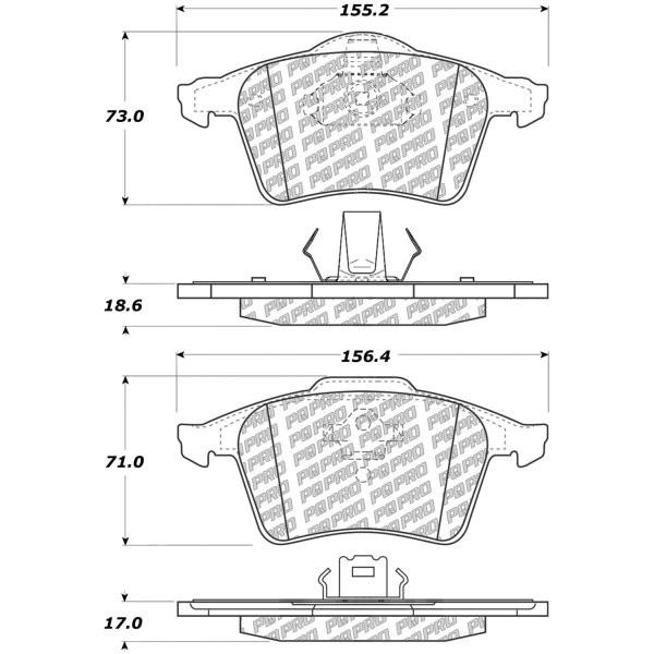Centric Posi Quiet Pro™ Semi-Metallic Front Disc Brake Pads 500.09790