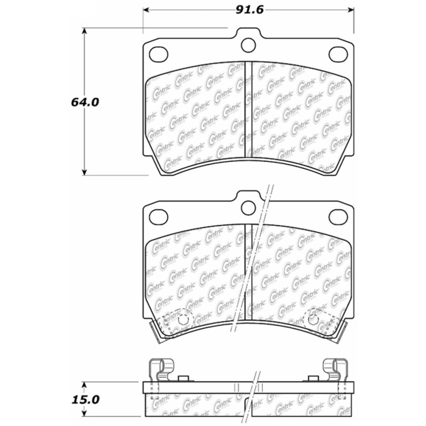 Centric Premium Semi-Metallic Front Disc Brake Pads 300.04660