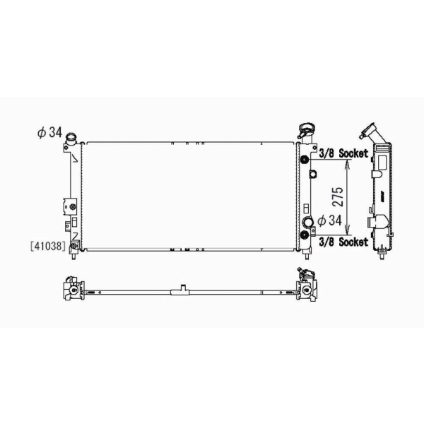 TYC Engine Coolant Radiator 2728