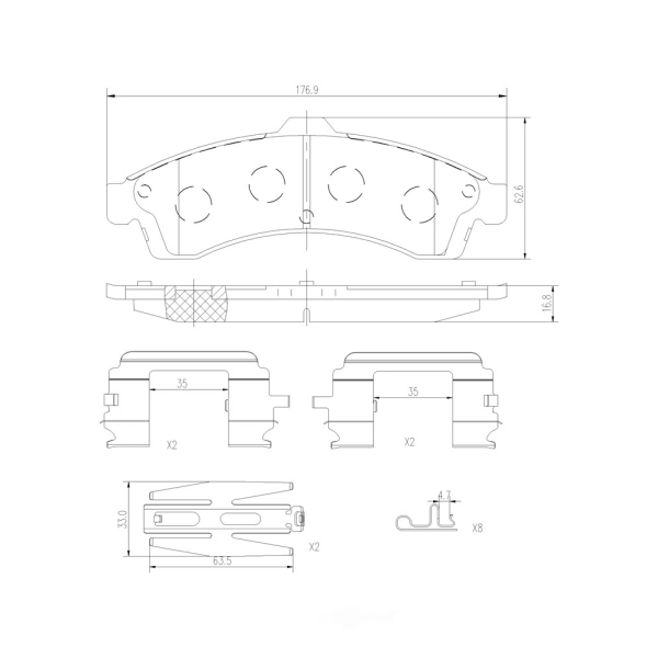 brembo Premium Ceramic Front Disc Brake Pads P10009N