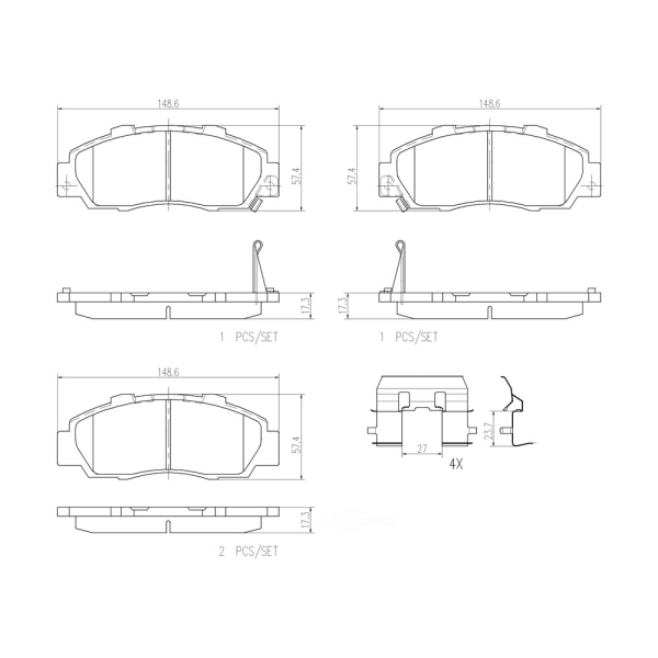 brembo Premium Ceramic Front Disc Brake Pads P28026N