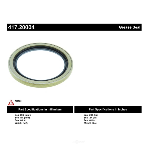 Centric Premium™ Axle Shaft Seal 417.20004