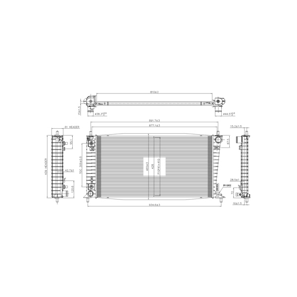 TYC Engine Coolant Radiator 2819