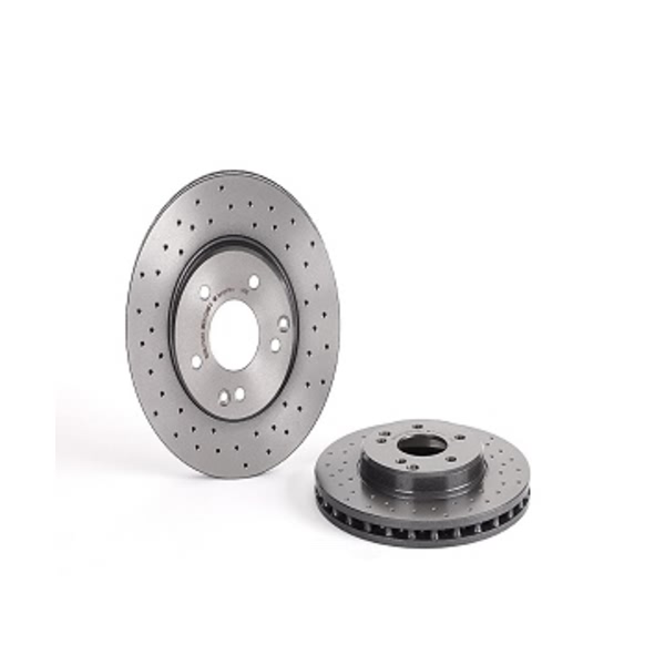 brembo Premium Xtra Cross Drilled UV Coated 1-Piece Front Brake Rotors 09.8411.1X