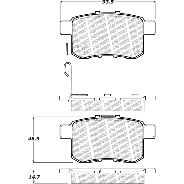 Centric Posi Quiet Pro™ Ceramic Rear Disc Brake Pads 500.13360