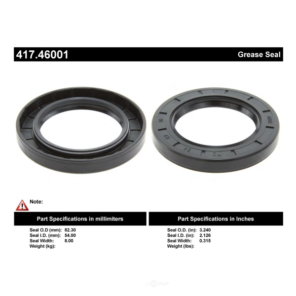 Centric Premium™ Front Inner Wheel Seal 417.46001