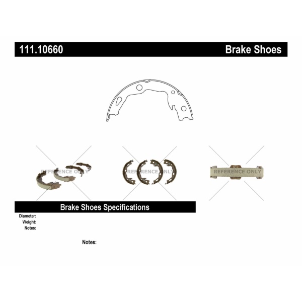 Centric Premium Rear Parking Brake Shoes 111.10660