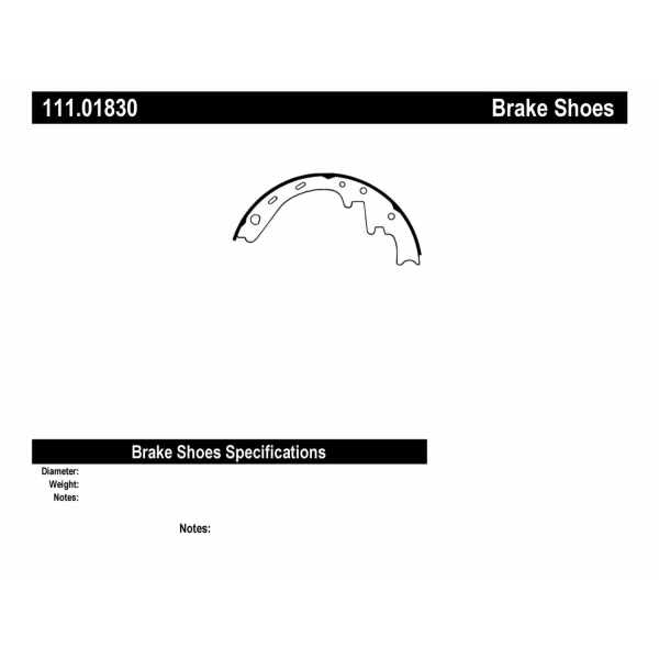 Centric Premium Rear Drum Brake Shoes 111.01830