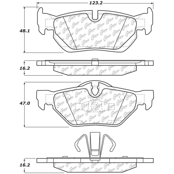 Centric Posi Quiet™ Ceramic Rear Disc Brake Pads 105.12670