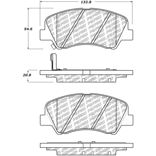 Centric Posi Quiet Pro™ Ceramic Front Disc Brake Pads 500.15930