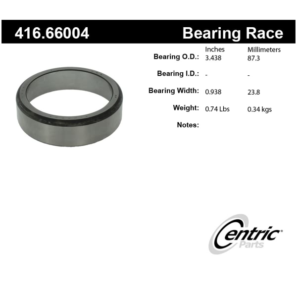 Centric Premium™ Front Outer Wheel Bearing Race 416.66004