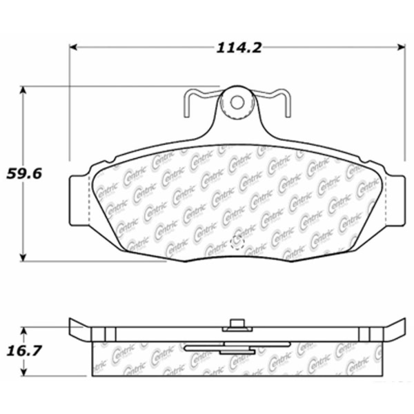 Centric Premium Semi-Metallic Rear Disc Brake Pads 300.05450