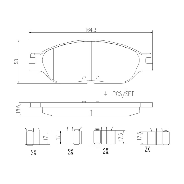 brembo Premium Ceramic Front Disc Brake Pads P24109N