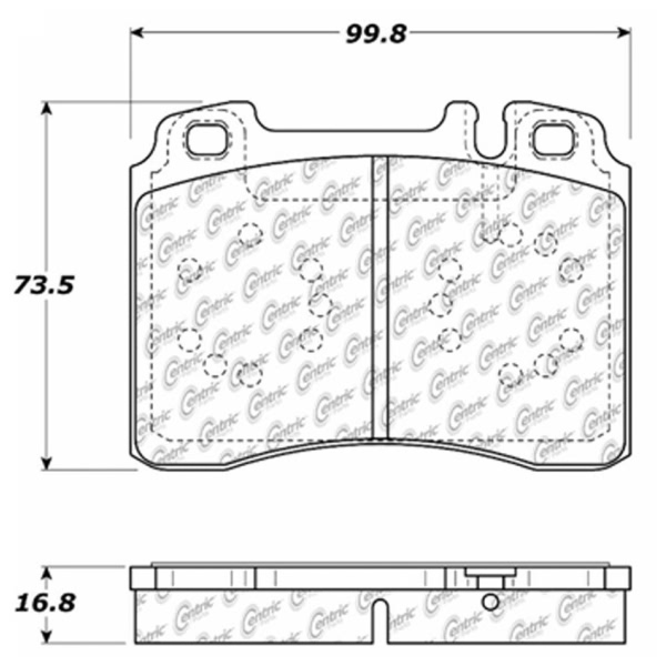 Centric Posi Quiet™ Semi-Metallic Front Disc Brake Pads 104.05610