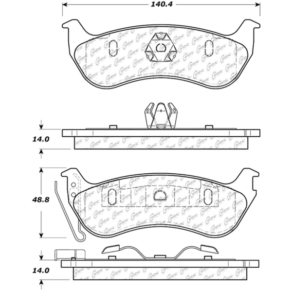 Centric Premium Ceramic Rear Disc Brake Pads 301.09640