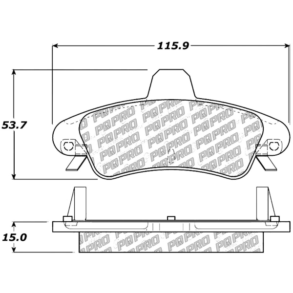 Centric Posi Quiet Pro™ Semi-Metallic Rear Disc Brake Pads 500.08991