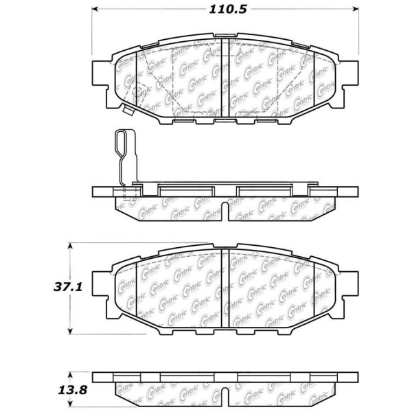 Centric Premium Ceramic Rear Disc Brake Pads 301.11140