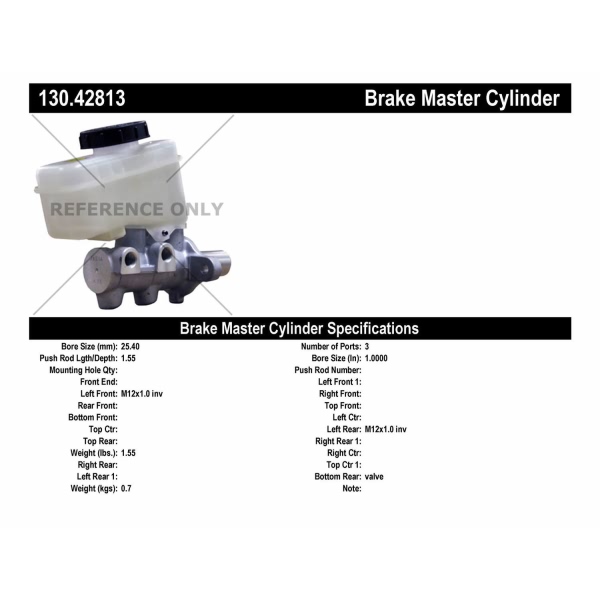 Centric Premium Brake Master Cylinder 130.42813