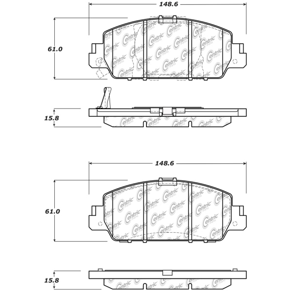 Centric Posi Quiet™ Ceramic Front Disc Brake Pads 105.16540