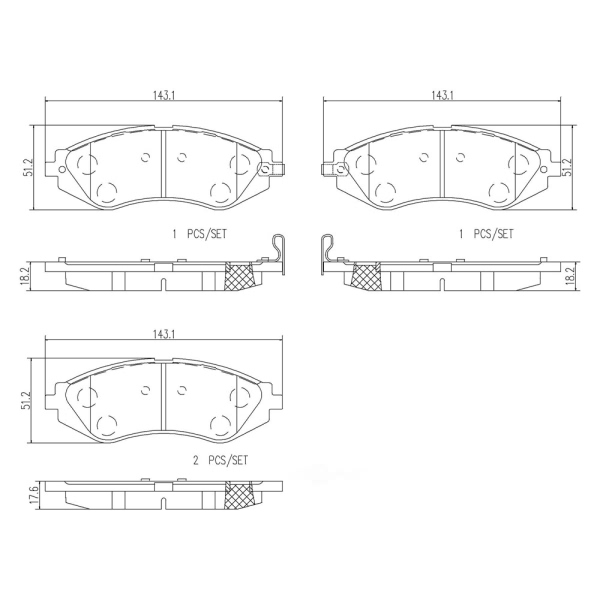 brembo Premium Ceramic Front Disc Brake Pads P10032N