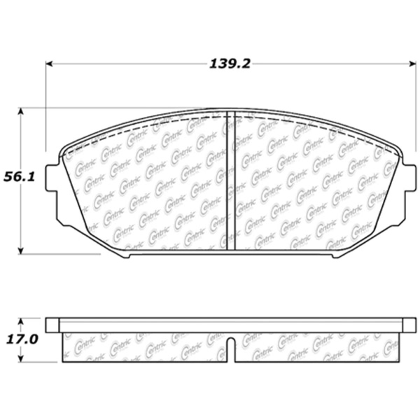 Centric Posi Quiet™ Extended Wear Semi-Metallic Front Disc Brake Pads 106.07930