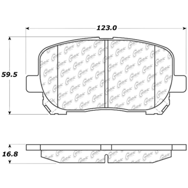 Centric Premium™ Semi-Metallic Brake Pads With Shims And Hardware 300.09230