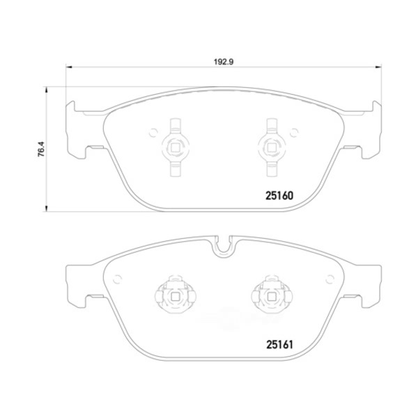 brembo Premium Low-Met OE Equivalent Front Brake Pads P85128