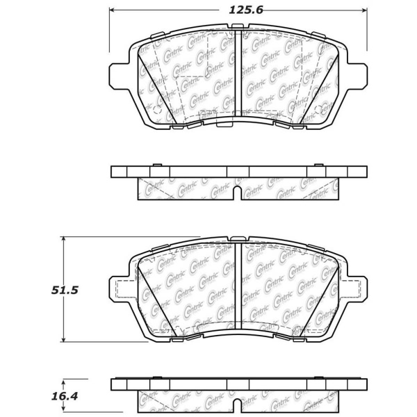 Centric Posi Quiet™ Ceramic Front Disc Brake Pads 105.14540