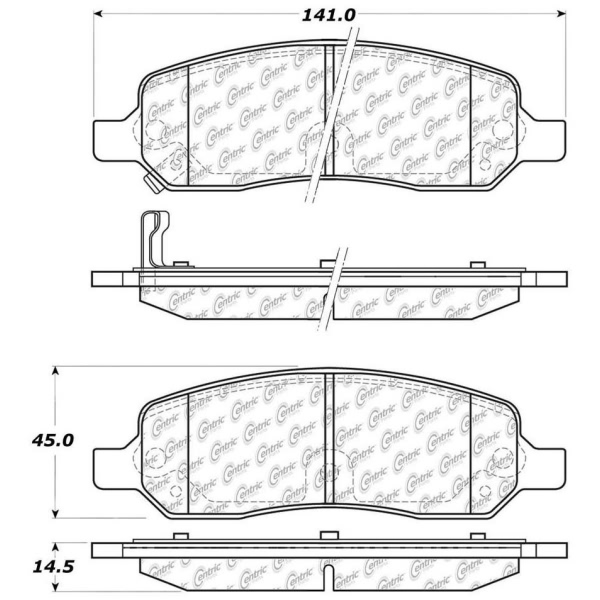 Centric Premium Ceramic Rear Disc Brake Pads 301.11720