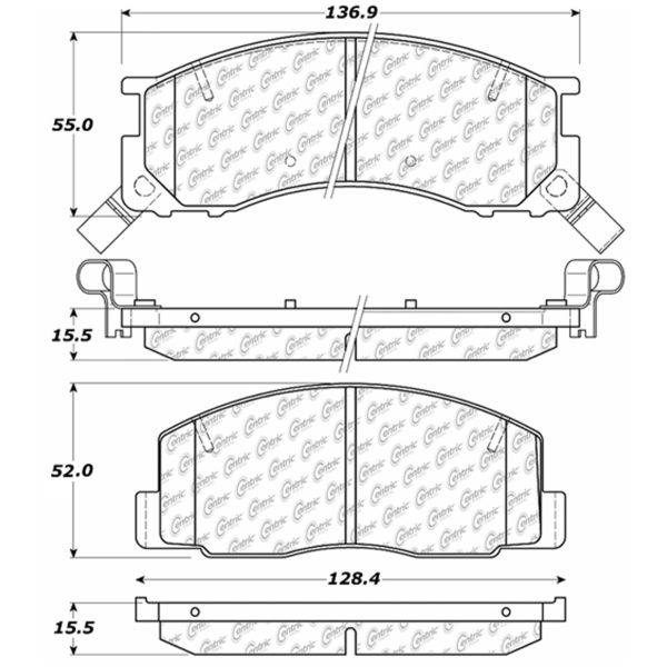 Centric Premium Ceramic Front Disc Brake Pads 301.05000