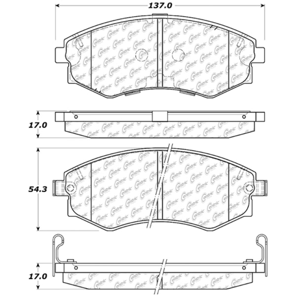 Centric Posi Quiet™ Ceramic Front Disc Brake Pads 105.07000