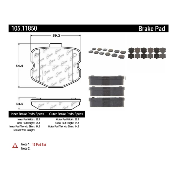 Centric Posi Quiet™ Ceramic Front Disc Brake Pads 105.11850