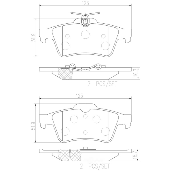 brembo Premium Ceramic Rear Disc Brake Pads P59042N