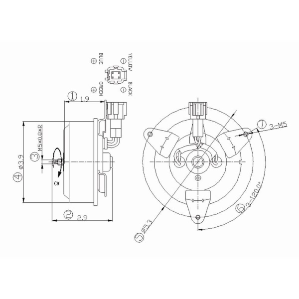 TYC Driver Side Engine Cooling Fan Motor 630890