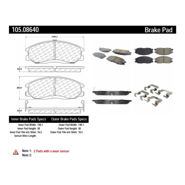 Centric Posi Quiet™ Ceramic Front Disc Brake Pads 105.08640