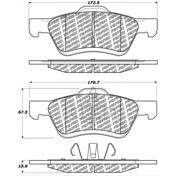 Centric Posi Quiet Pro™ Ceramic Front Disc Brake Pads 500.10470