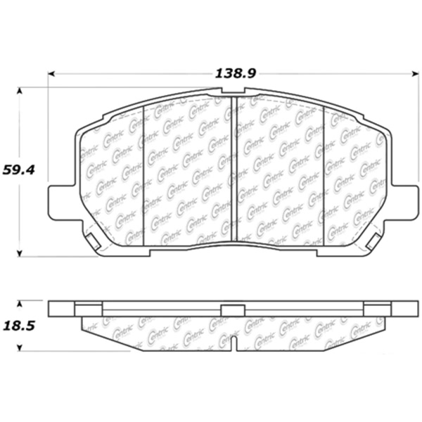 Centric Posi Quiet™ Extended Wear Semi-Metallic Front Disc Brake Pads 106.08840