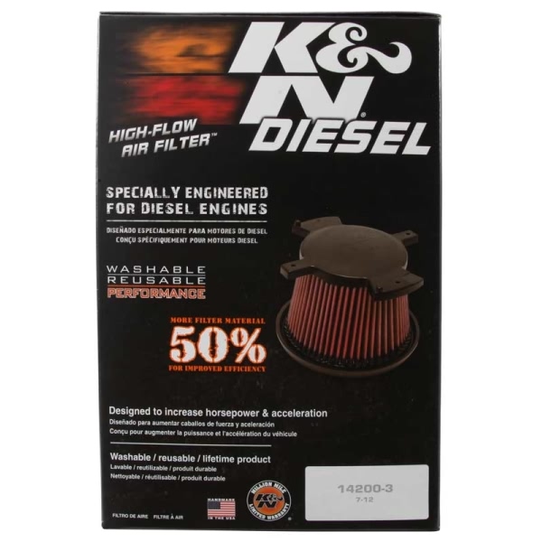 K&N E Series Unique Red Air Filter （7" H) E-0784