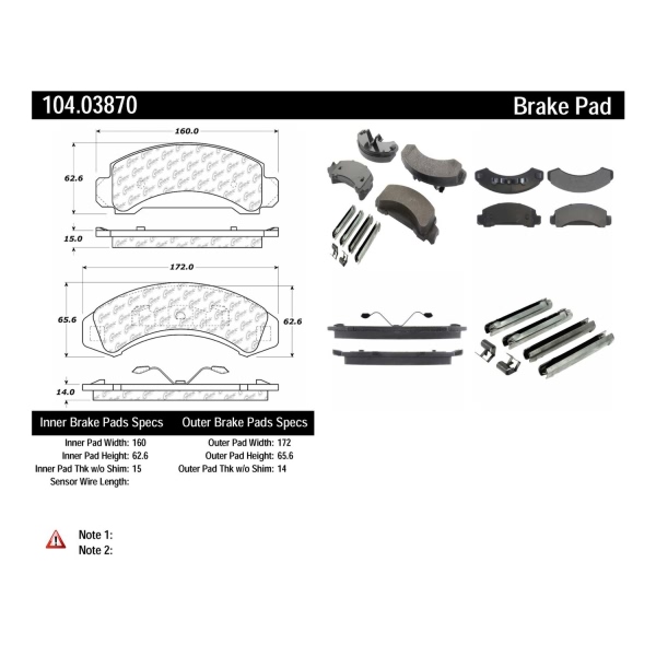 Centric Posi Quiet™ Semi-Metallic Front Disc Brake Pads 104.03870