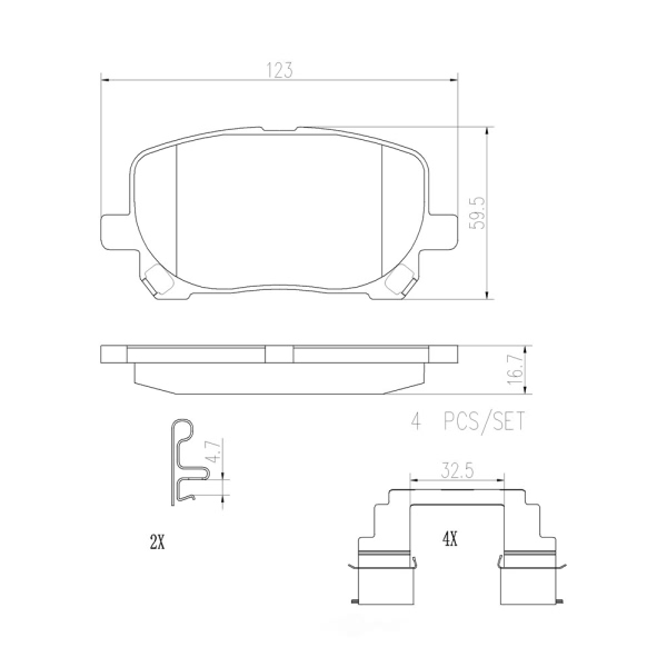 brembo Premium Ceramic Front Disc Brake Pads P83061N