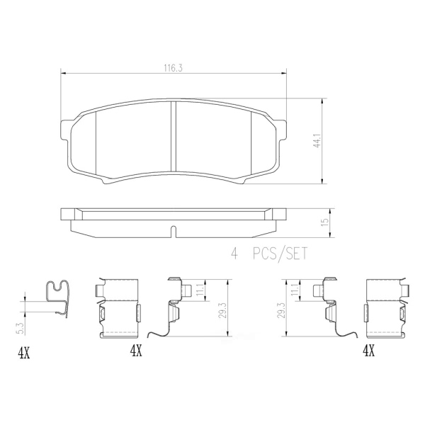 brembo Premium Ceramic Rear Disc Brake Pads P83024N