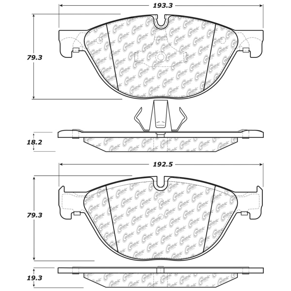 Centric Posi Quiet™ Semi-Metallic Front Disc Brake Pads 104.14090