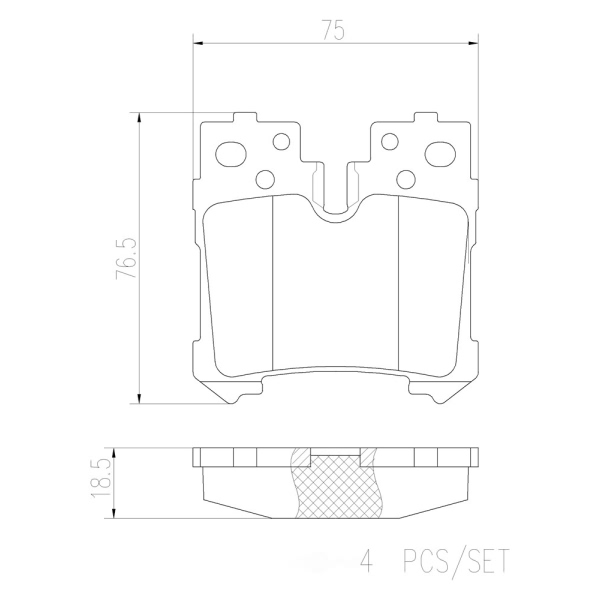 brembo Premium Ceramic Rear Disc Brake Pads P83076N