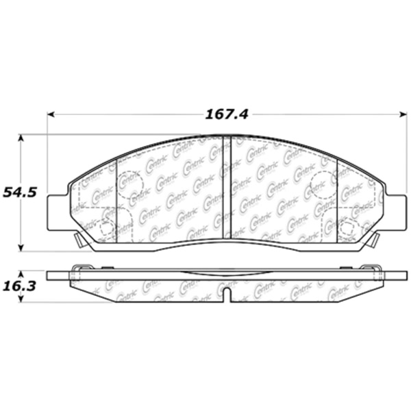 Centric Premium Semi-Metallic Front Disc Brake Pads 300.10390