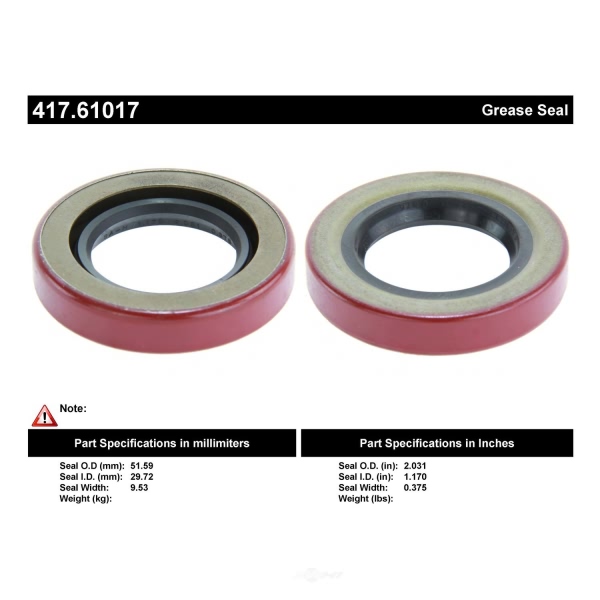 Centric Premium™ Axle Shaft Seal 417.61017