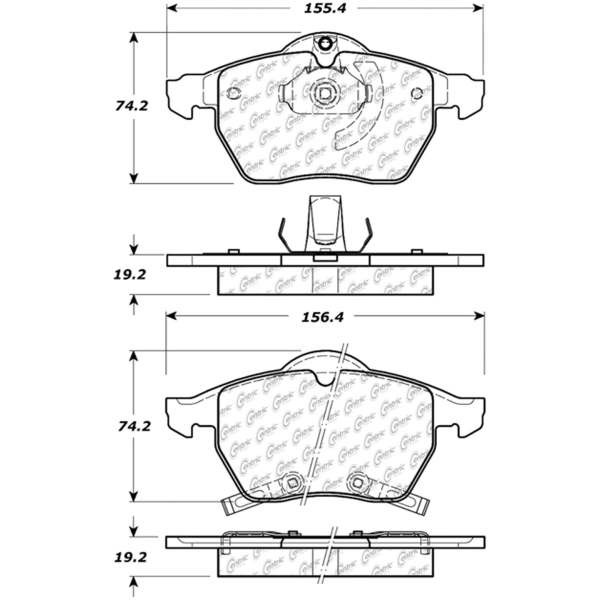 Centric Posi Quiet™ Ceramic Front Disc Brake Pads 105.08190