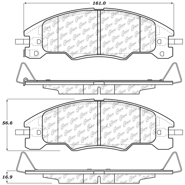 Centric Premium Ceramic Front Disc Brake Pads 301.13390