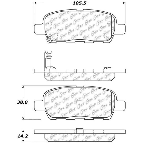 Centric Posi Quiet™ Ceramic Rear Disc Brake Pads 105.09050