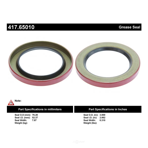 Centric Premium™ Front Inner Wheel Seal 417.65010