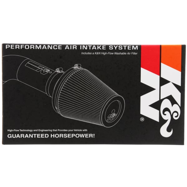 K&N 57 Series FIPK Generation II High-Density Polyethylene Black Cold Air Intake System with Red Filter and Intake Pipe 57-2592